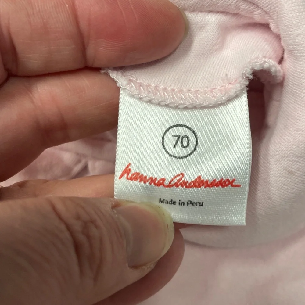 Hanna Andersson Light Pink long sleeve Circles Ruffles dress 70 cm/6-12 months